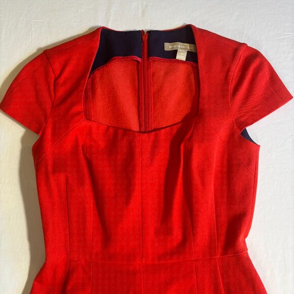 Banana Republic Red Cap Sleeve Fitted Sheath Dress - Size 4 - Picture 5 of 11